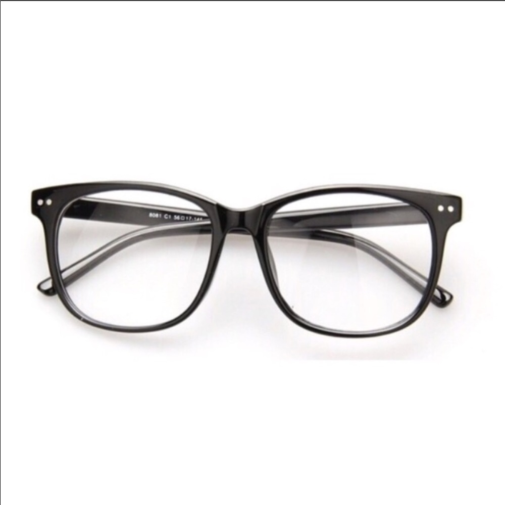 Black Frame Clear Lens Glasses NWOT - Picture 2 of 6